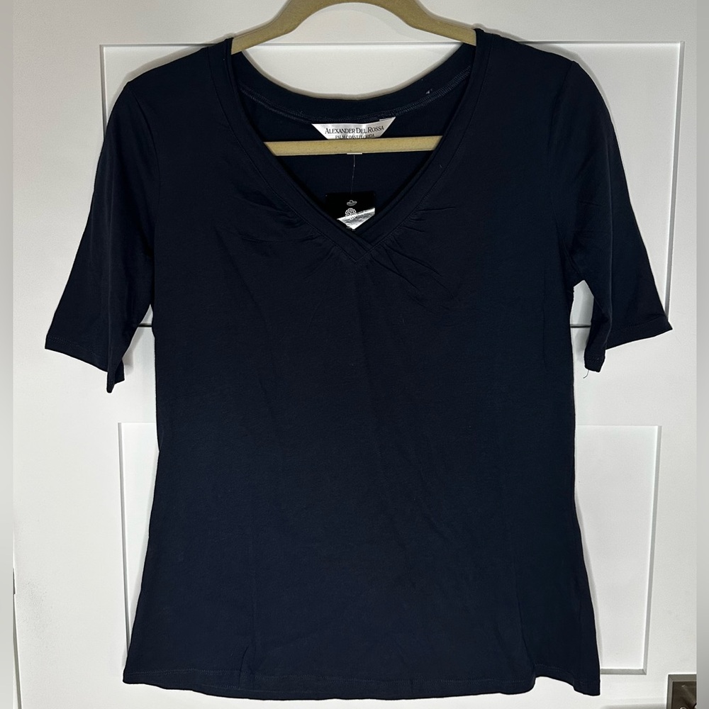 Fitted Navy Blue Short Sleeve Tee